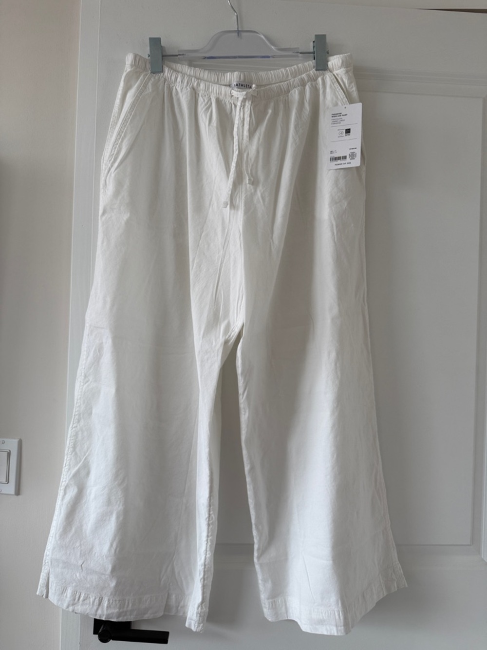 Athleta White Wide-Leg Drawstring Pants